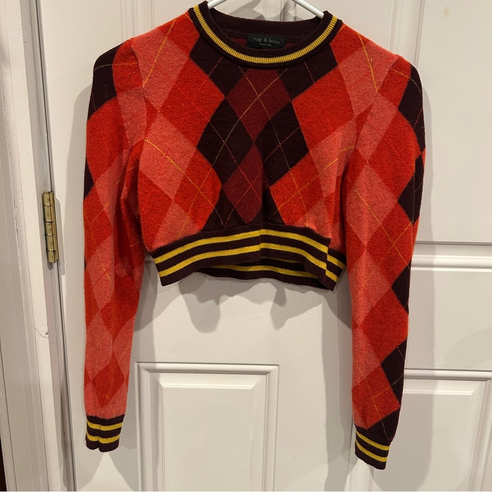 Rag & Bone Burgundy and brown Sweater